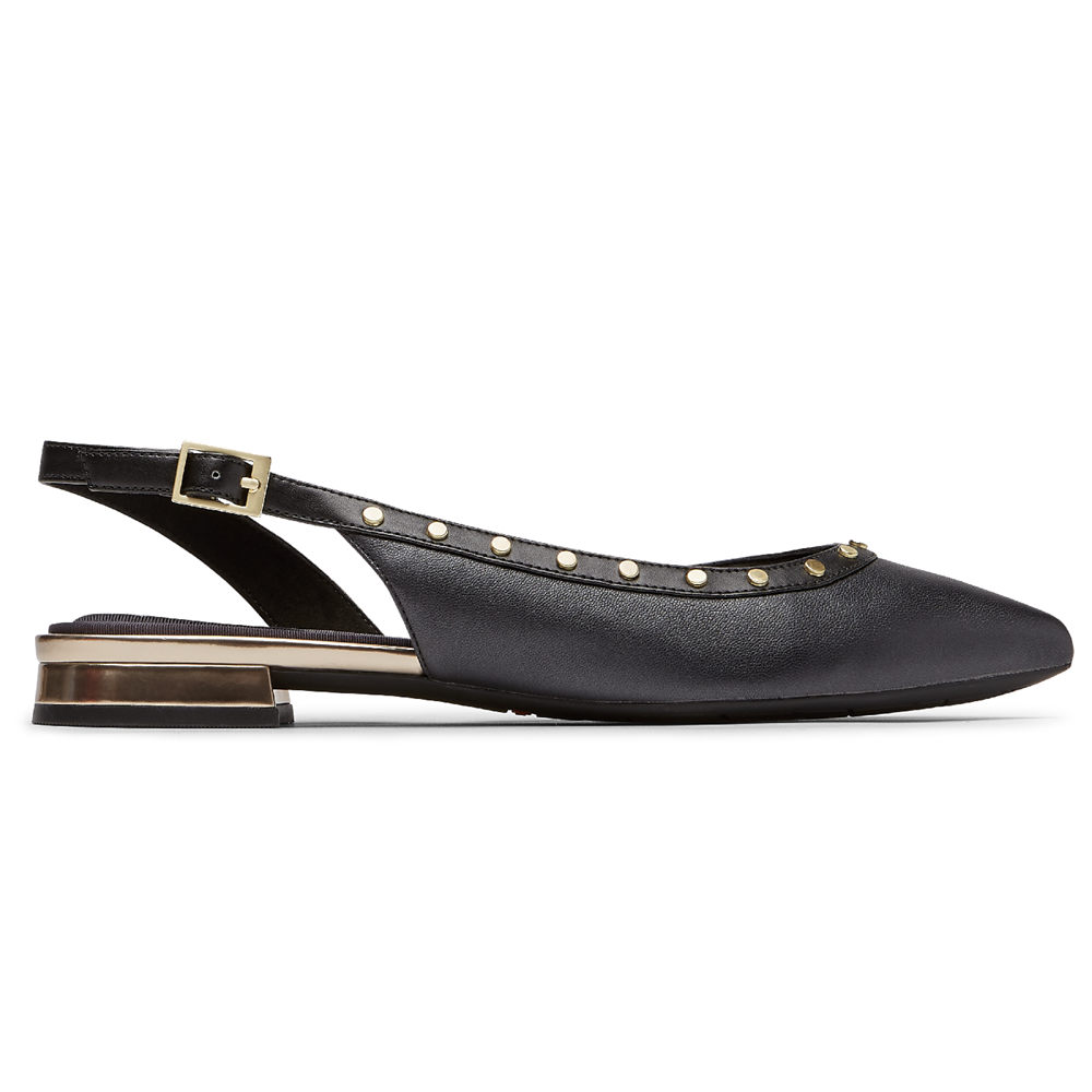 Rockport Slingback Dame Svart - Total Motion Zuly Studded - TIVE76501